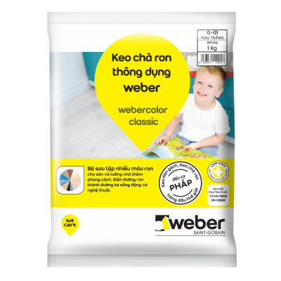 Keo chà ron cho gạch thông dụng webercolor classic 		