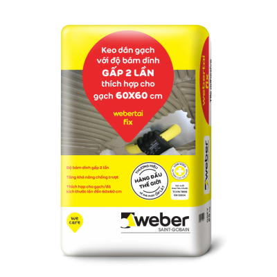 Keo dán gạch bám dính cao webertai fix 		