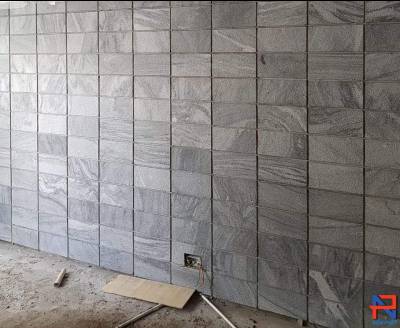Đá băm giả cổ vuông cạnh ốp tường