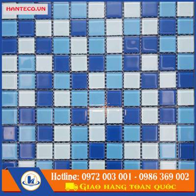 GẠCH MOSAIC THỦY TINH TRỘN MÀU BỂ BƠI (MST25083)