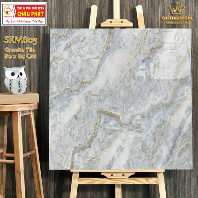GẠCH LÁT NỀN - ỐP MẶT TIỀN 80X80 KHẮC KIM VÀNG SKM805