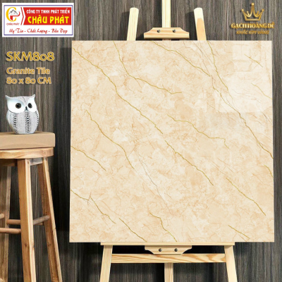  GẠCH LÁT NỀN - ỐP MẶT TIỀN 80X80 KHẮC KIM VÀNG SKM808