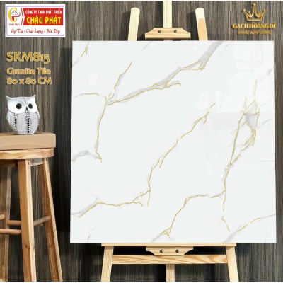 GẠCH LÁT NỀN - ỐP MẶT TIỀN 80X80 KHẮC KIM VÀNG SKM815