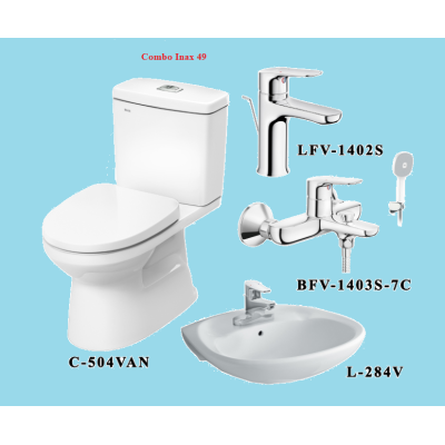 COMBO BỒN CẦU INAX C-504VA + L-284V + VÒI LFV-1402S + CỦ SEN BFV-1403S-8C