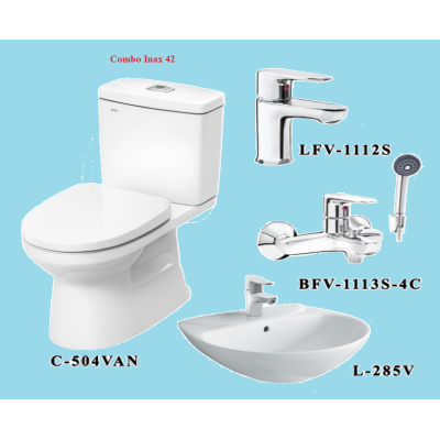 COMBO BỒN CẦU INAX C-504VA + L-285V + VÒI LFV-1112S + CỦ SEN BFV-1113S-4C