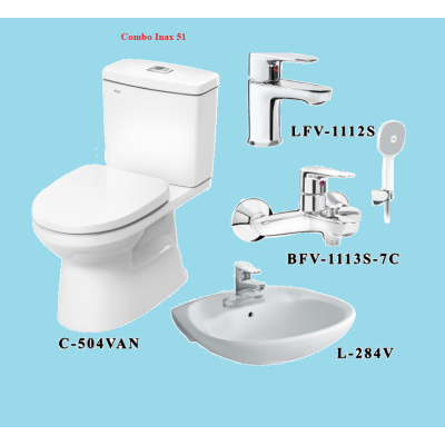 COMBO INAX C-504VA + L-284V + VÒI LFV-1112S + CỦ SEN BFV-1113S-7C
