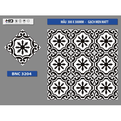GẠCH BÔNG TRANG TRÍ 30X30 BNC3204