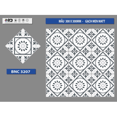 GẠCH BÔNG TRANG TRÍ 30X30 BNC3207