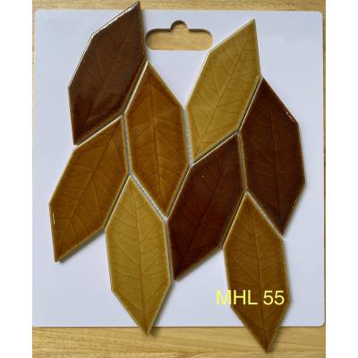 Gạch Mosaic Gốm sứ Chiếc Lá Vàng Nâu MHL 55