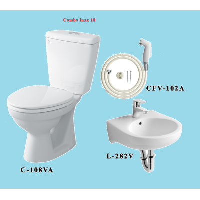 COMBO BỒN CẦU INAX C-108VA + LAVABO L-282V+ VÒI XỊT CFV-102A