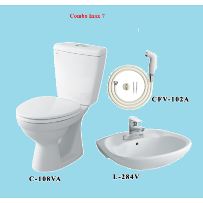 COMBO BỒN CẦU INAX C-108VA + LAVABO L-284V+ VÒI XỊT CFV-102A