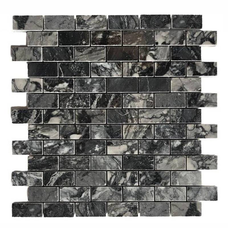 Đá mosaic vân đen Thanh Hóa 23x48 mm ốp tường trang trí MSB M11F.234 		