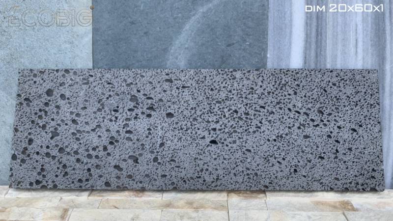 Đá Ong đen nhiều lỗ 20x60x1cm 		