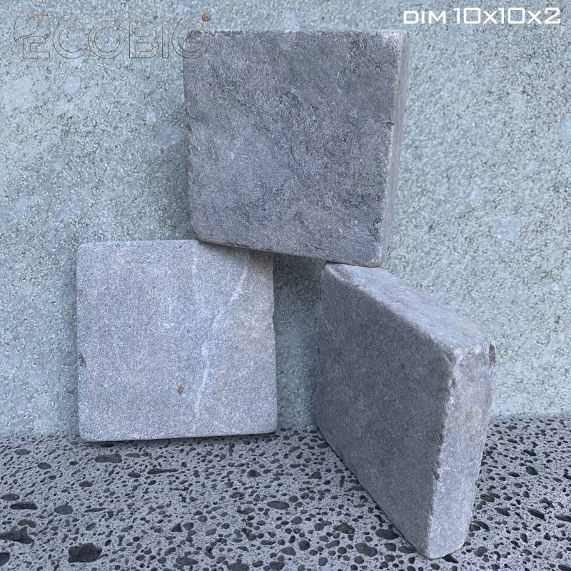 Đá mẻ quay xanh đen TH 10x10x2cm 		